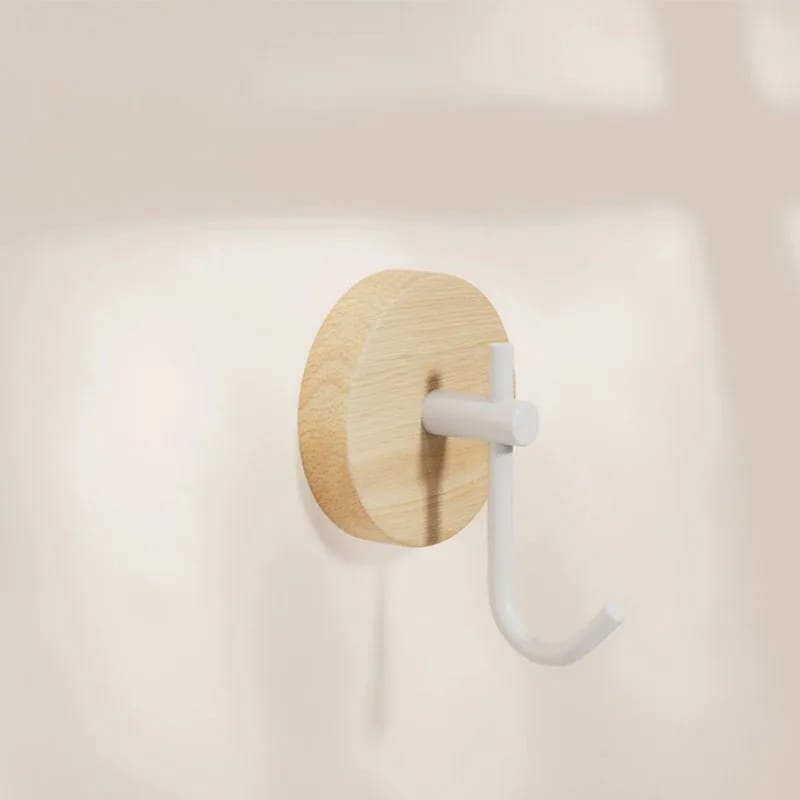 Perchero de Pared Nogal Multiuso Sin Perforaciones